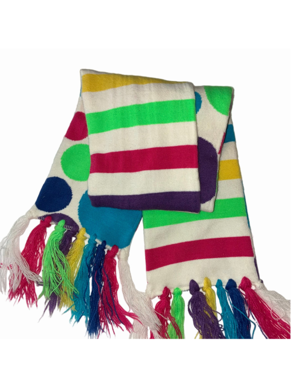 Girls Justice Multi-Color Striped Polka Dot Scarf One Size